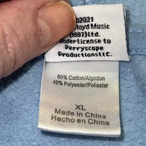 Pink Floyd Dark Side Of The Moon Graphic Cotton Blnd Blue Band Hoodie XL - Picture 6 of 9